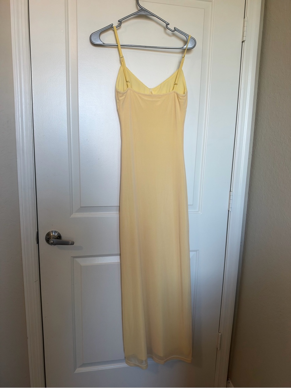 Women's Slip Dress - Yellow Camisole Slip - Picture 3 of 4